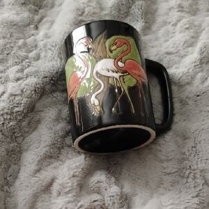 Flamingo Black Ceramic Mug